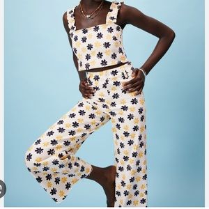 Zara Set - Black and Yellow Flower Denim Set